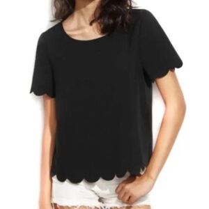 Top Shop Black and Pinn Scalloped Hem Top (2 items)